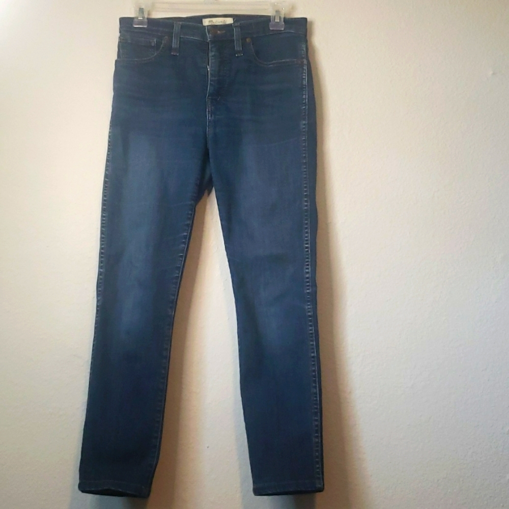 Madewell high rise skinny jeans.